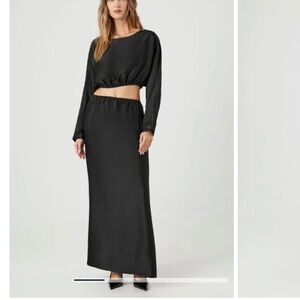 Elegant Black Maxi Skirt & top